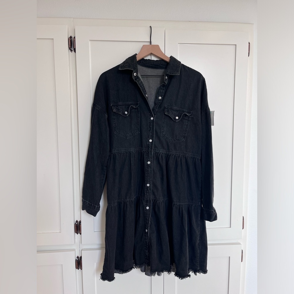 Tiered denim dress